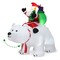 Costway 6.5 FT Christmas Inflatable Santa Riding Polar Bear w/ Shaking Head LED Lights